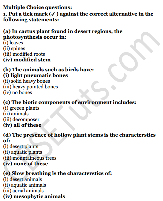 Selina Concise Biology Class 6 ICSE Solutions Chapter 8 Habitat and  Adaptation - CBSE Tuts